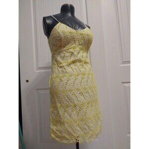 Crown And Ivy Yellow Eyelet Short A Line Dress With Pockets Size 10